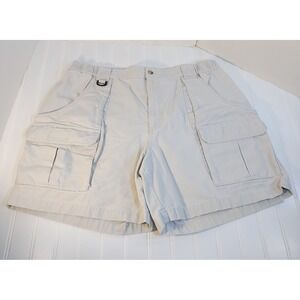 Columbia Sportswear Mens 38 White Cotton Canvas Cargo Shorts Utility Gorpcore